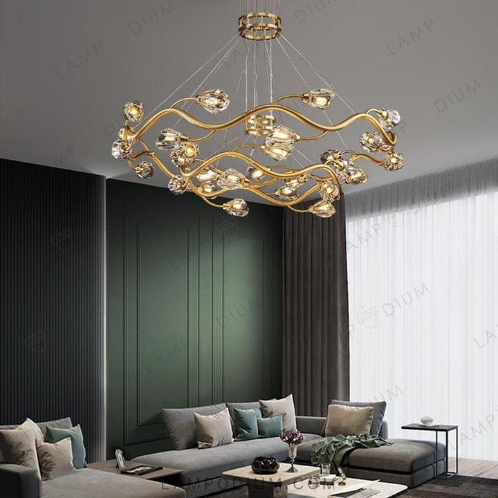 Circular chandeliers and lamps ADRIANNA