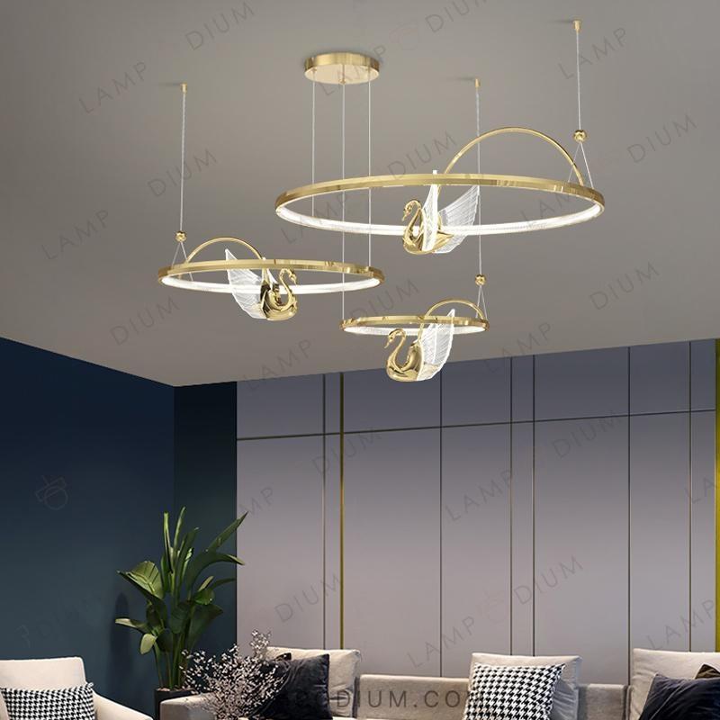 Circular chandeliers and lamps BIRDIE LUX