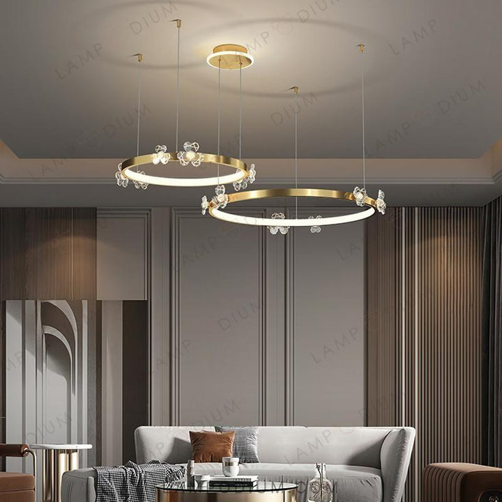 Circular chandeliers and light fixtures. CAMILIA RING