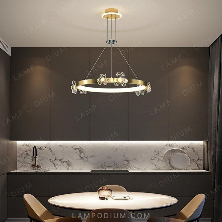 Circular chandeliers and light fixtures. CAMILIA RING