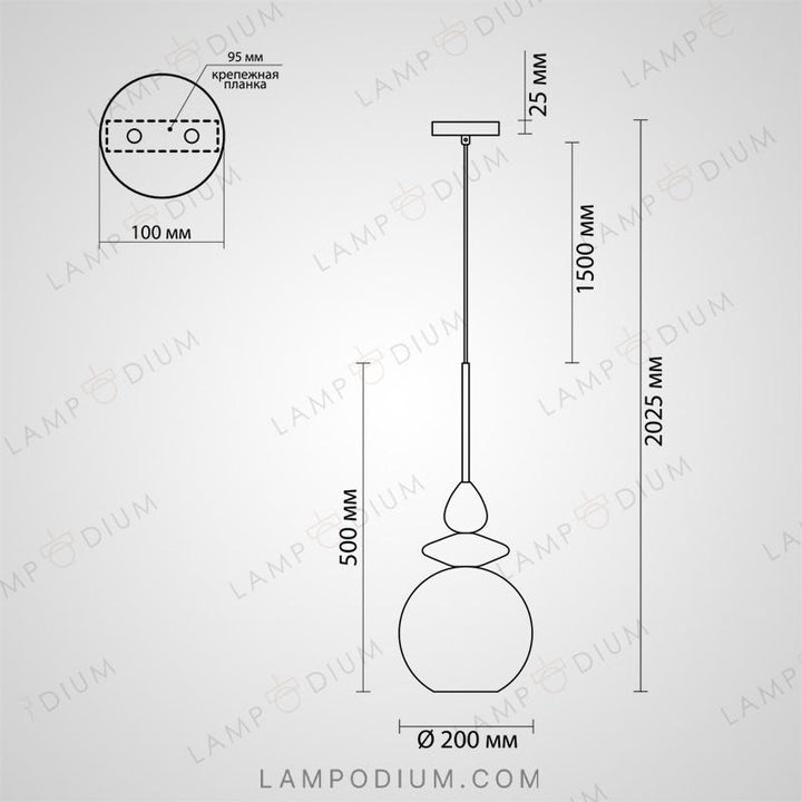 Hanging light fixture CANDY