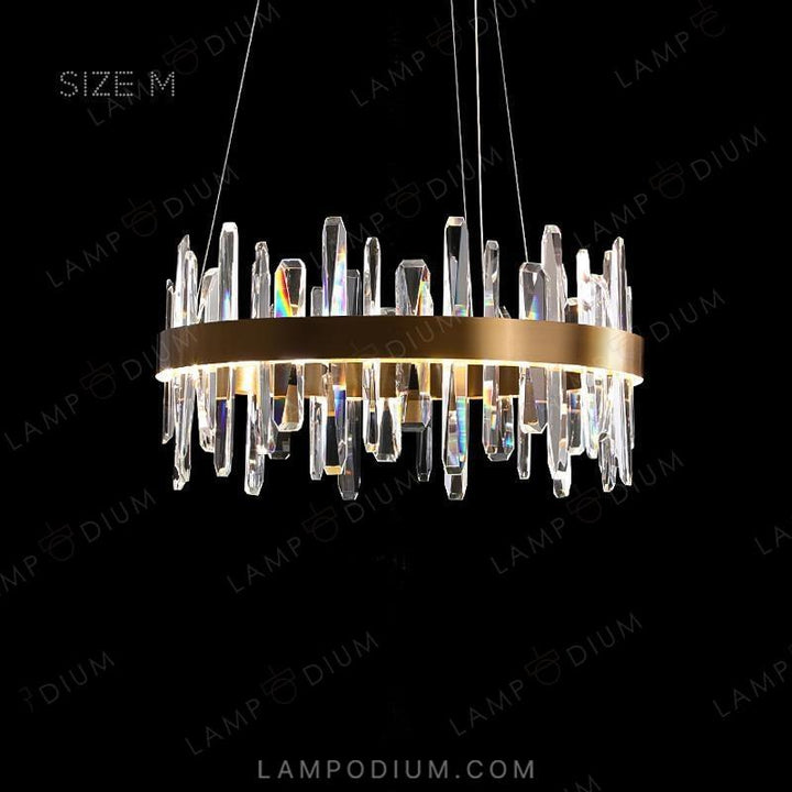 Circular chandeliers and lamps CAROLA