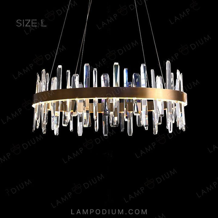 Circular chandeliers and lamps CAROLA