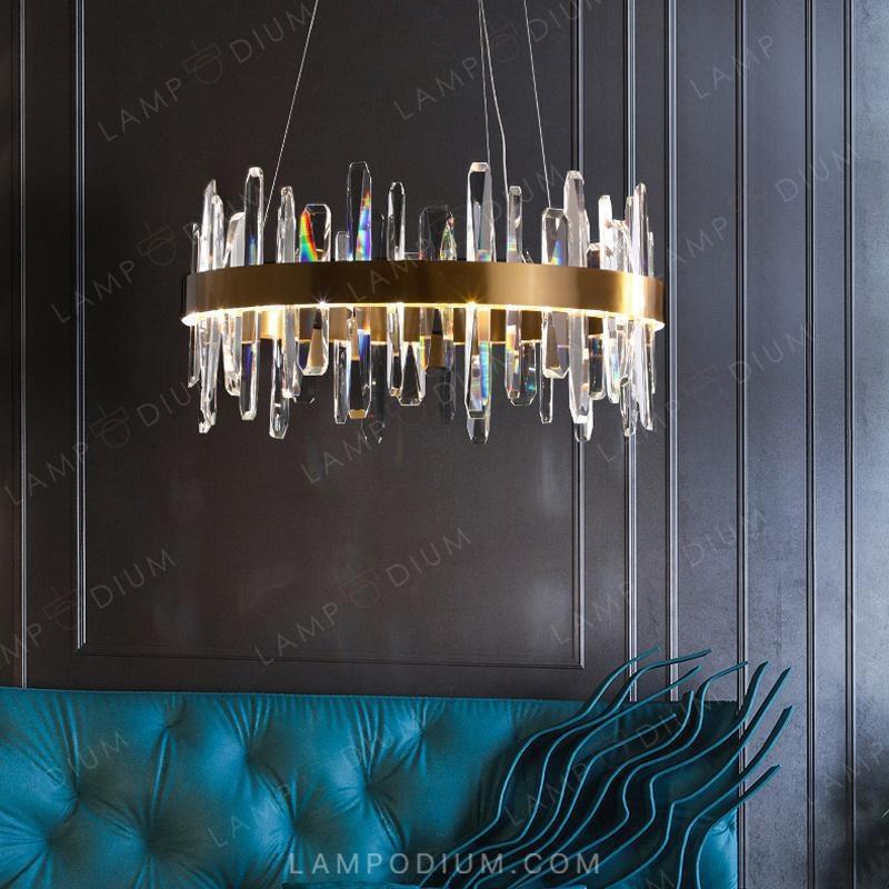 Circular chandeliers and lamps CAROLA