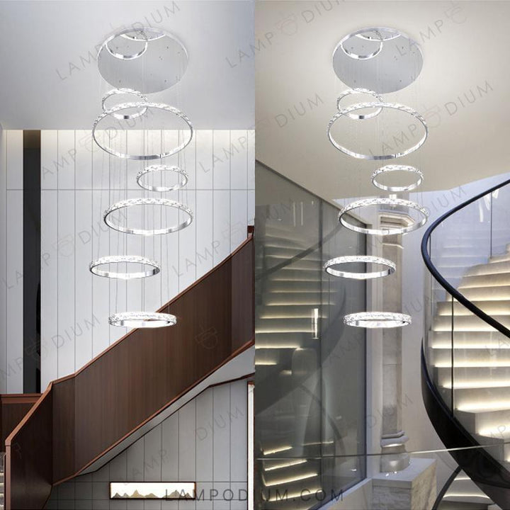 Circular chandeliers and light fixtures CAROLIN