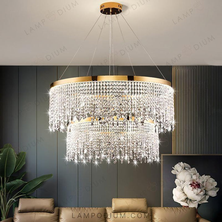 Circular chandeliers and lamps. CASSANDRA