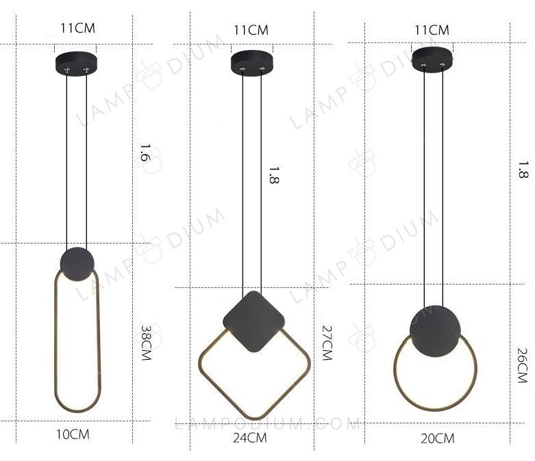 Pendant light EARRING QUADRATO