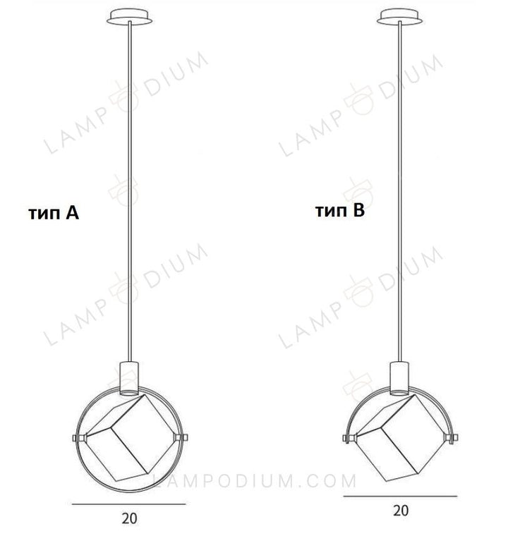 Pendant light CUBO CRISTALLO