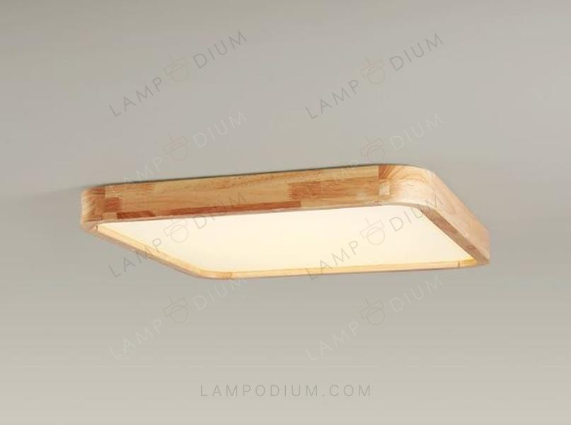 Ceiling light LUCERNA QUADRATA IN LEGNO 45 CM