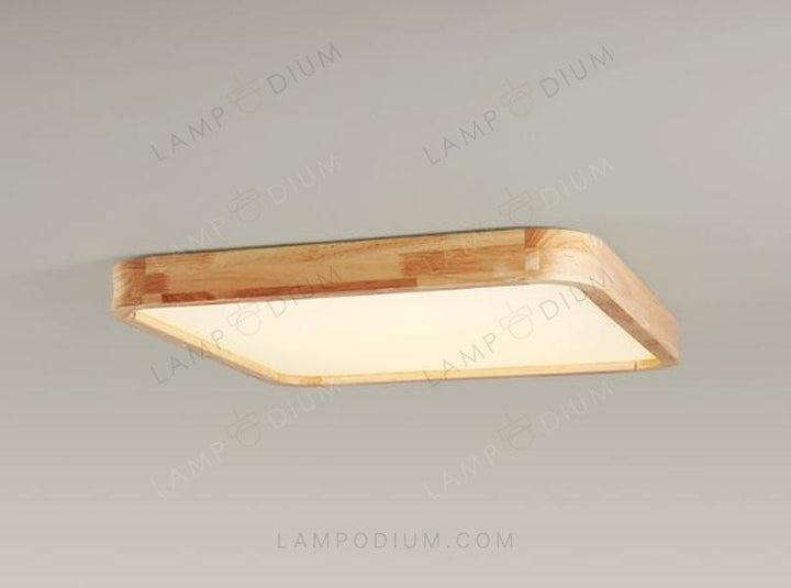 Ceiling light LAMPADA SQUADRATA IN LEGNO 53 CM