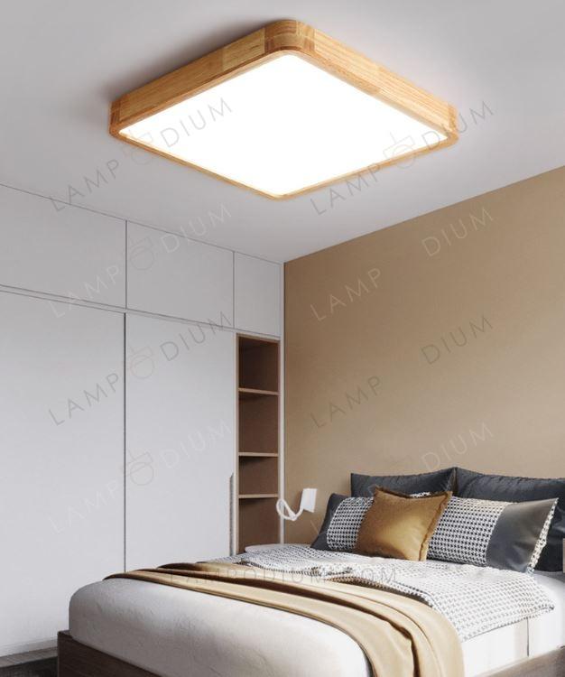 Ceiling light LAMPADA SQUADRATA IN LEGNO 53 CM