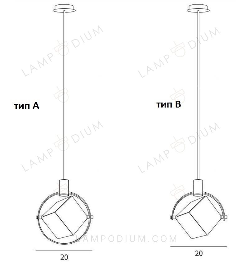 Pendant light CUBE CRISTALLO