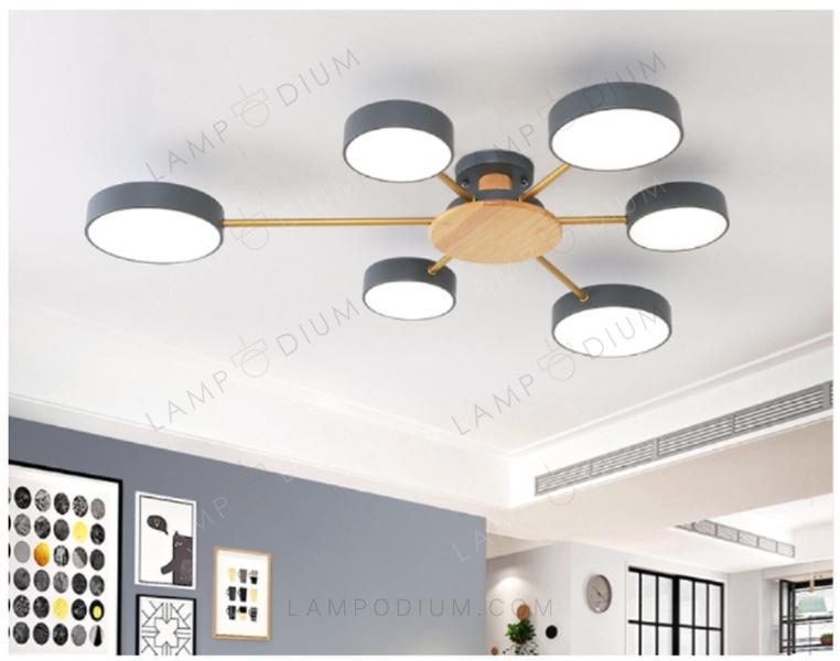 Ceiling light TUNES DI LEGNO