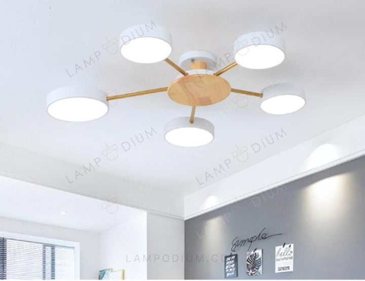 Ceiling light TUNES DI LEGNO