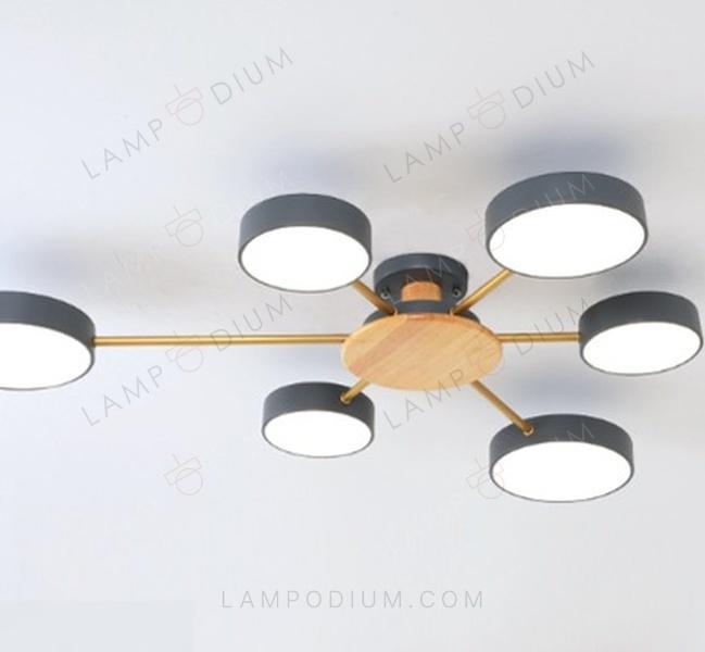 Ceiling light TUNES DI LEGNO