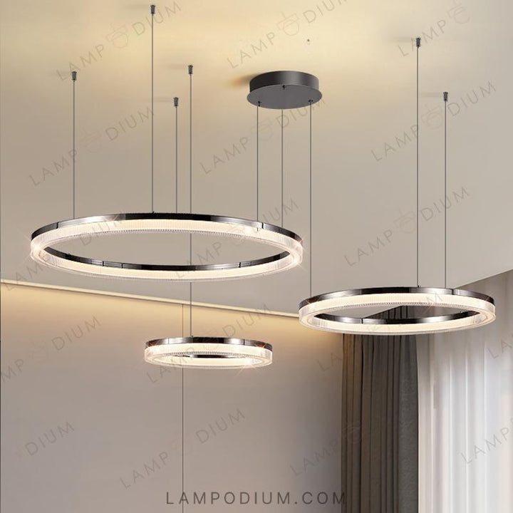 Circular chandeliers and lamps CELLA COMBO