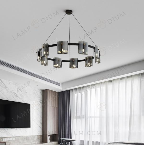 Chandelier GREY GLASSYC B 6