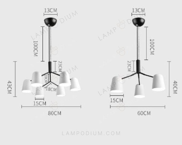 Chandelier NORDICO RAMO 6