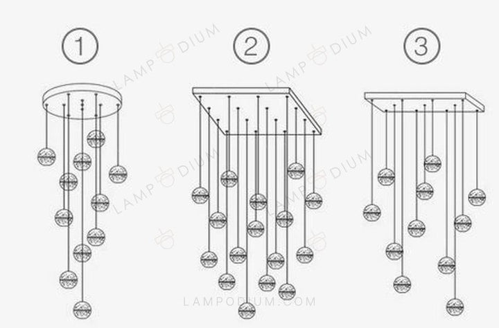 Chandelier CRISTALLO CASCATA 1