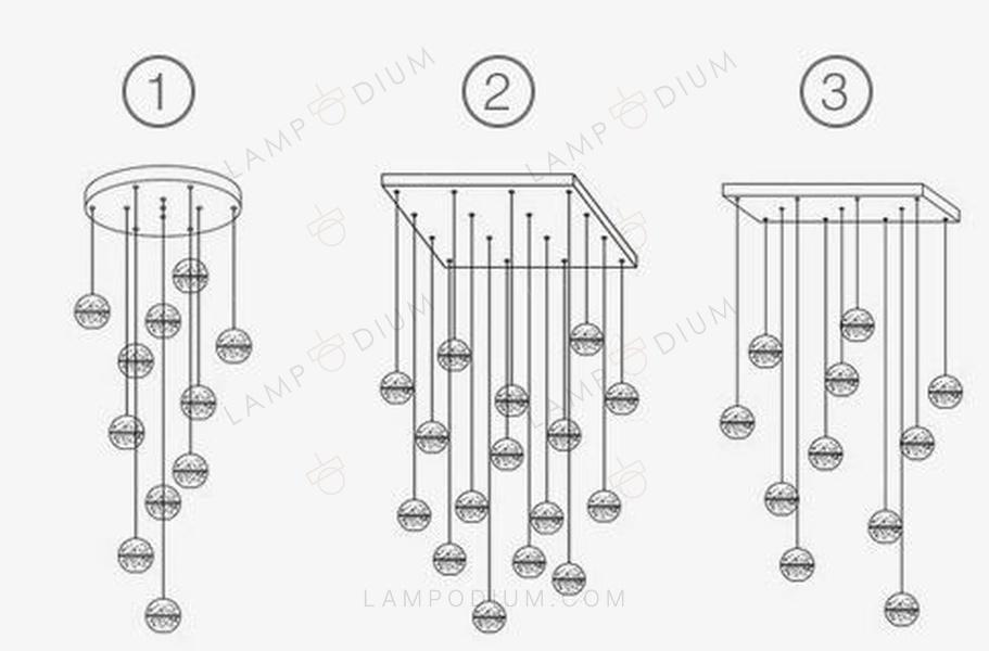 Chandelier CRISTALLO CASCATA 3