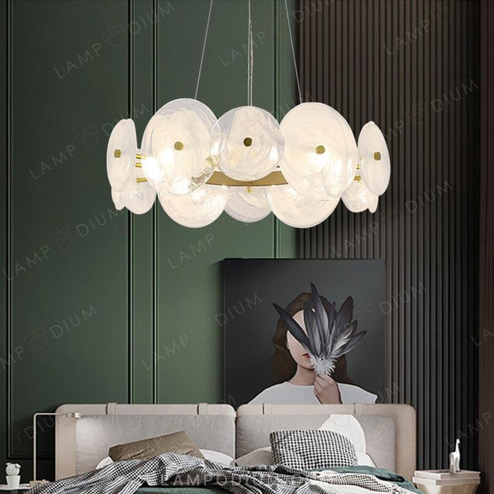 Circular chandeliers and lamps CLARA WHITE