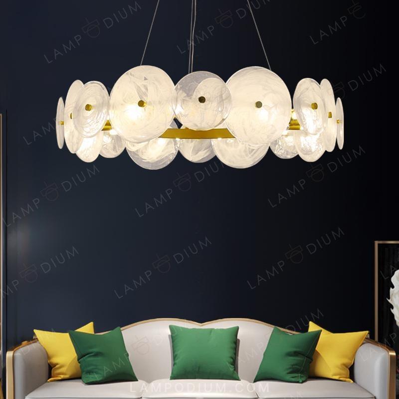 Circular chandeliers and lamps CLARA WHITE