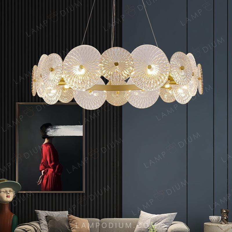 Circular chandeliers and lamps CLARA