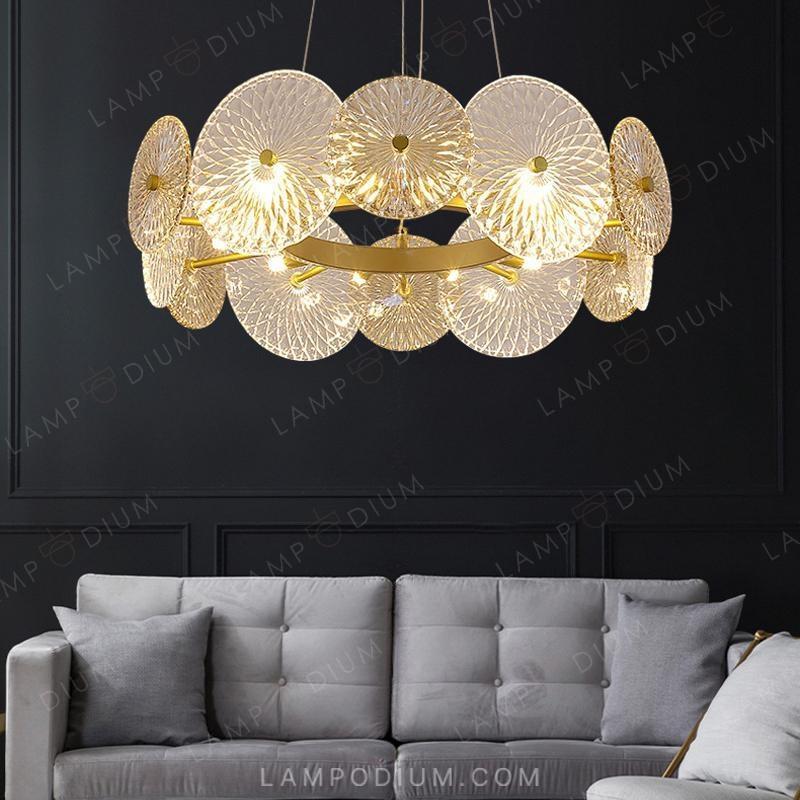 Circular chandeliers and lamps CLARA