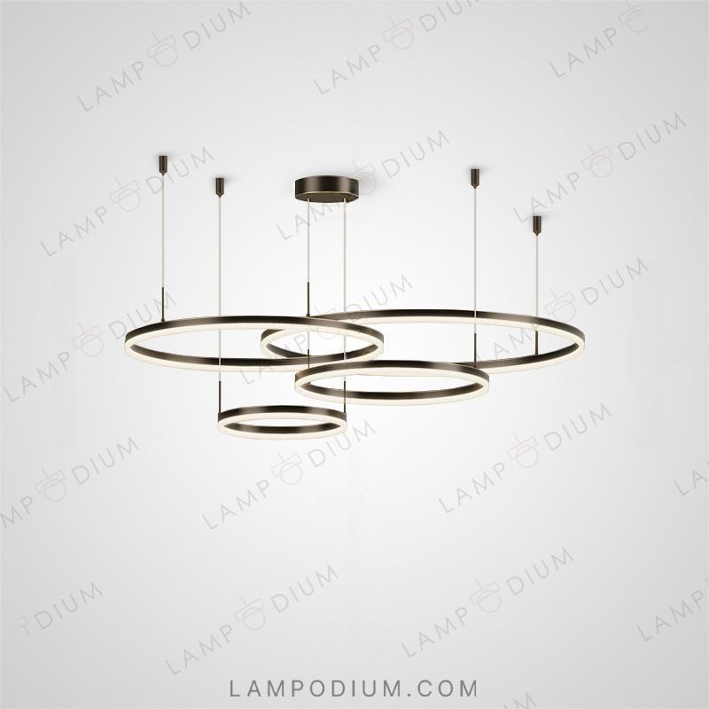 Ring chandeliers and ceiling lights CRUISE BLACK LUX