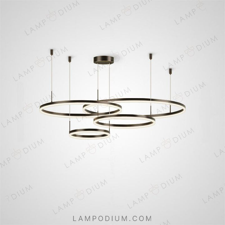 Ring chandeliers and ceiling lights CRUISE BLACK LUX