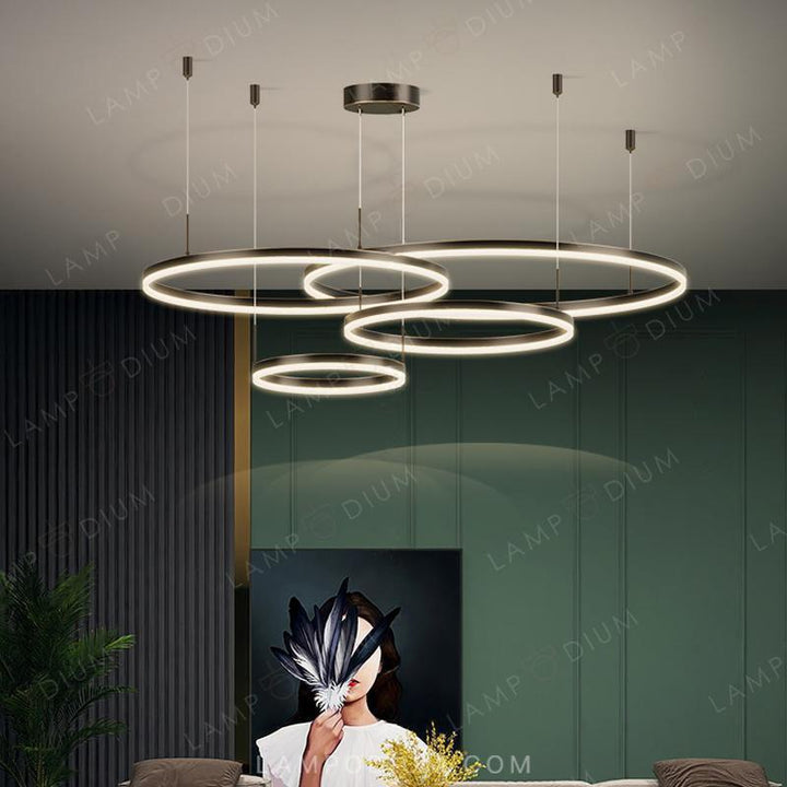 Ring chandeliers and ceiling lights CRUISE BLACK LUX