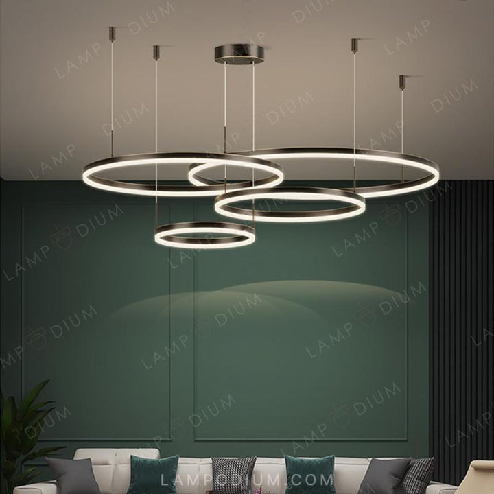 Ring chandeliers and ceiling lights CRUISE BLACK LUX