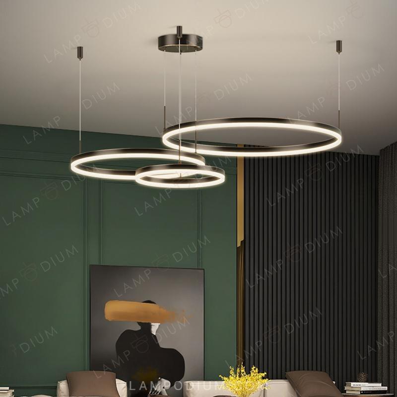 Ring chandeliers and ceiling lights CRUISE BLACK LUX