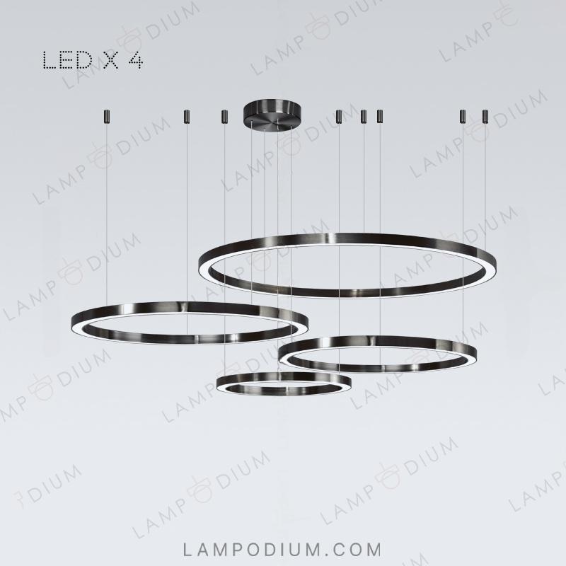 Circular chandeliers and light fixtures CRUISE BLACK