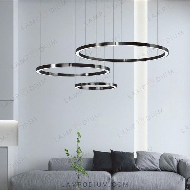 Circular chandeliers and light fixtures CRUISE BLACK