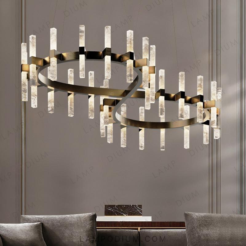 Circular chandeliers and lamps FEDERICA