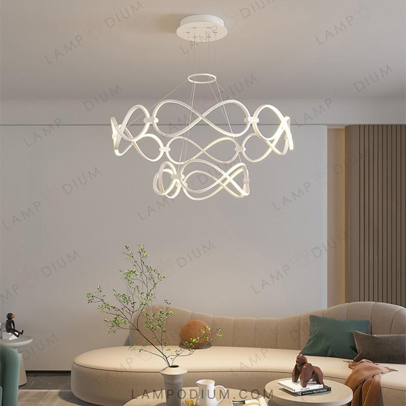 Ring chandeliers and lamps FORLI BW