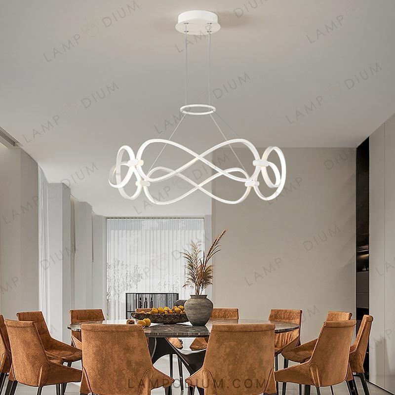 Ring chandeliers and lamps FORLI BW