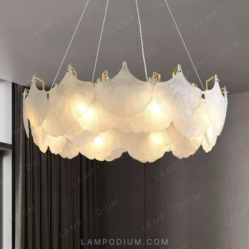 Circular chandeliers and lamps GINKGO