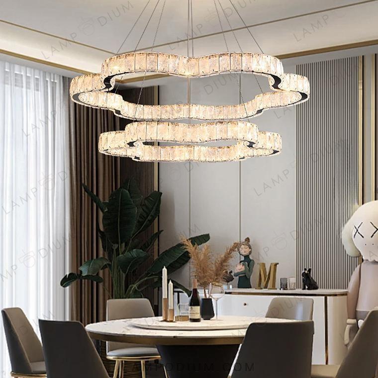 Circular chandeliers and lamps INGVALD