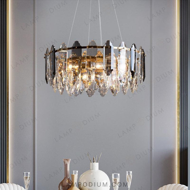 Circular chandeliers and lamps LAURETA