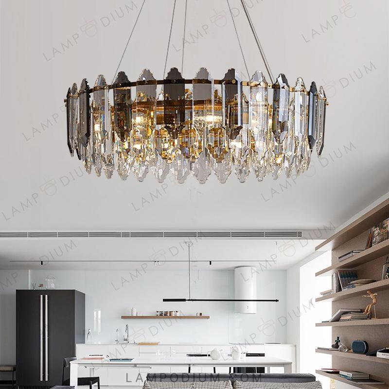 Circular chandeliers and lamps LAURETA