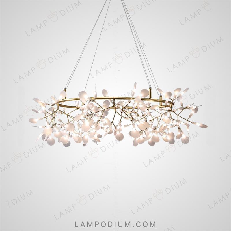 Circular chandeliers and lamps LEAVES LUX