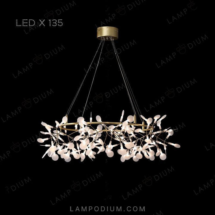 Circular chandeliers and lamps LEAVES LUX