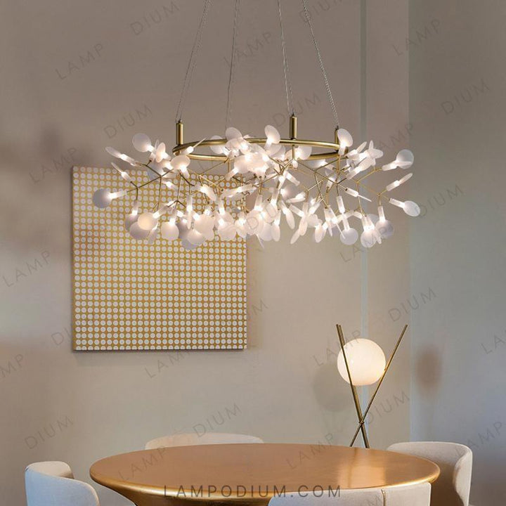 Circular chandeliers and lamps LEAVES LUX