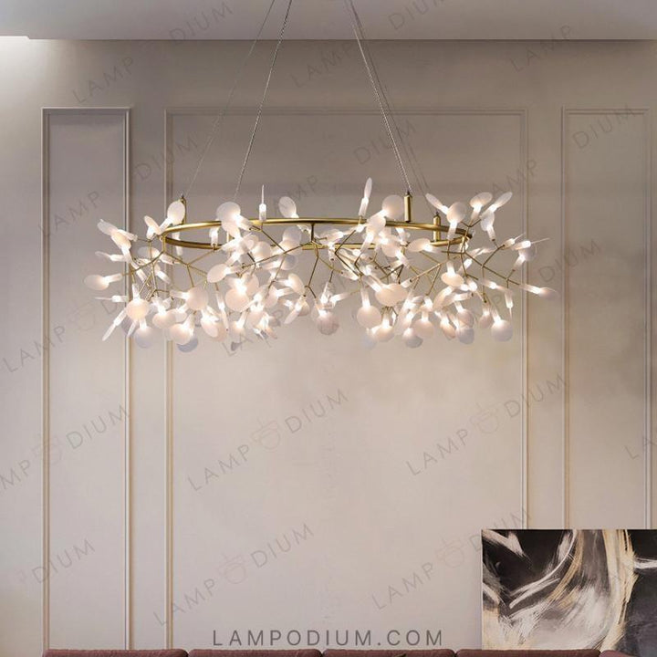 Circular chandeliers and lamps LEAVES LUX