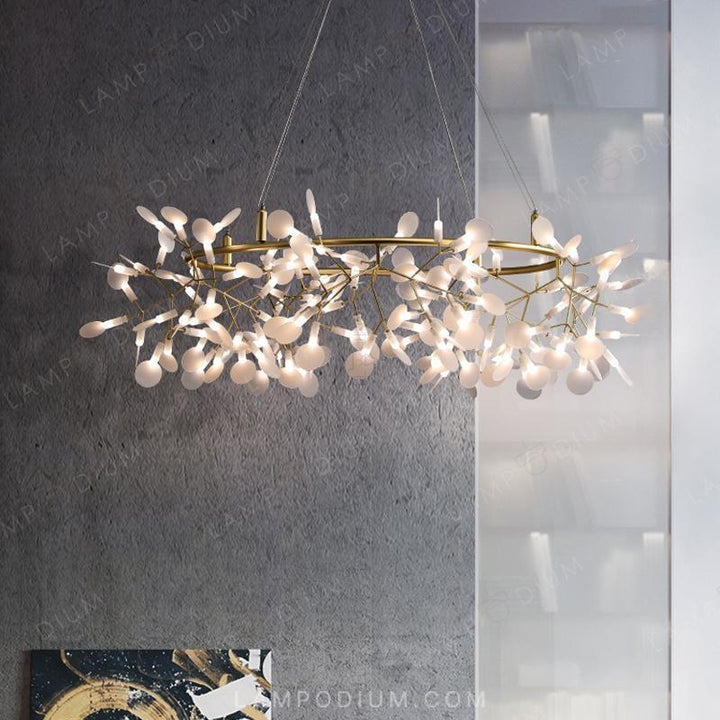 Circular chandeliers and lamps LEAVES LUX