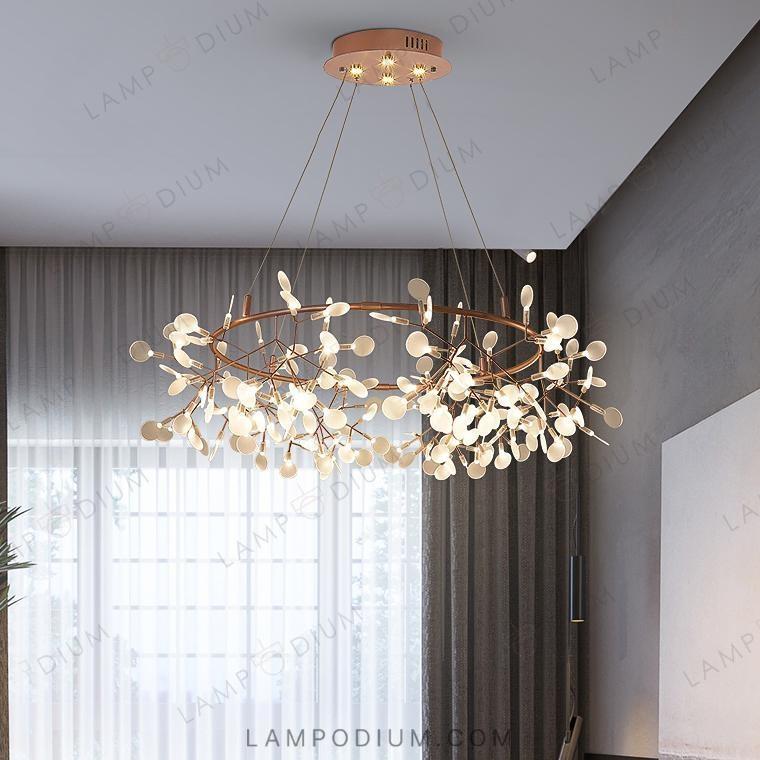 Circular chandeliers and light fixtures LEAVES R