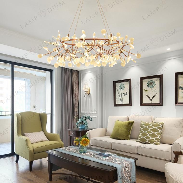 Circular chandeliers and light fixtures LEAVES R