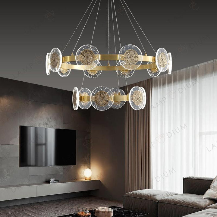 Circular chandeliers and light fixtures. LETICIA